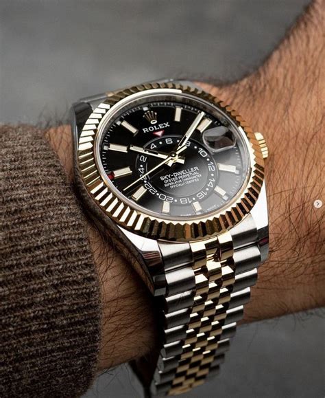 rolex sky-dweller two tone black dial jubilee|rolex sky dweller price uk.